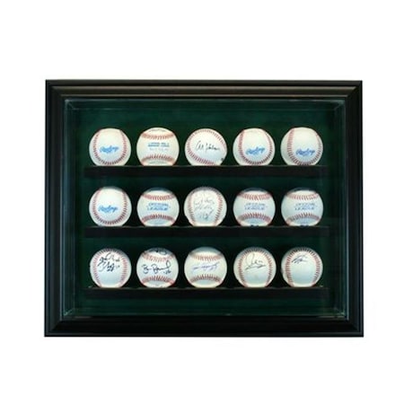 Perfect Cases Perfect Cases PC-15BSCB-B 15 Baseball Cabinet Style Display Case; Black PC-15BSCB-B